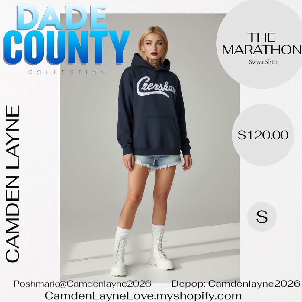 The Marathon Clothing Navy Blue Hoodie - Picture 2 of 7